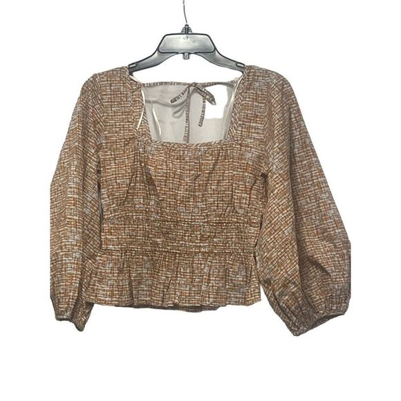 Circus NY by Sam Edelman Cal Peplum Top, Watercolor Stripe,Orange-multi - Picture 12 of 16